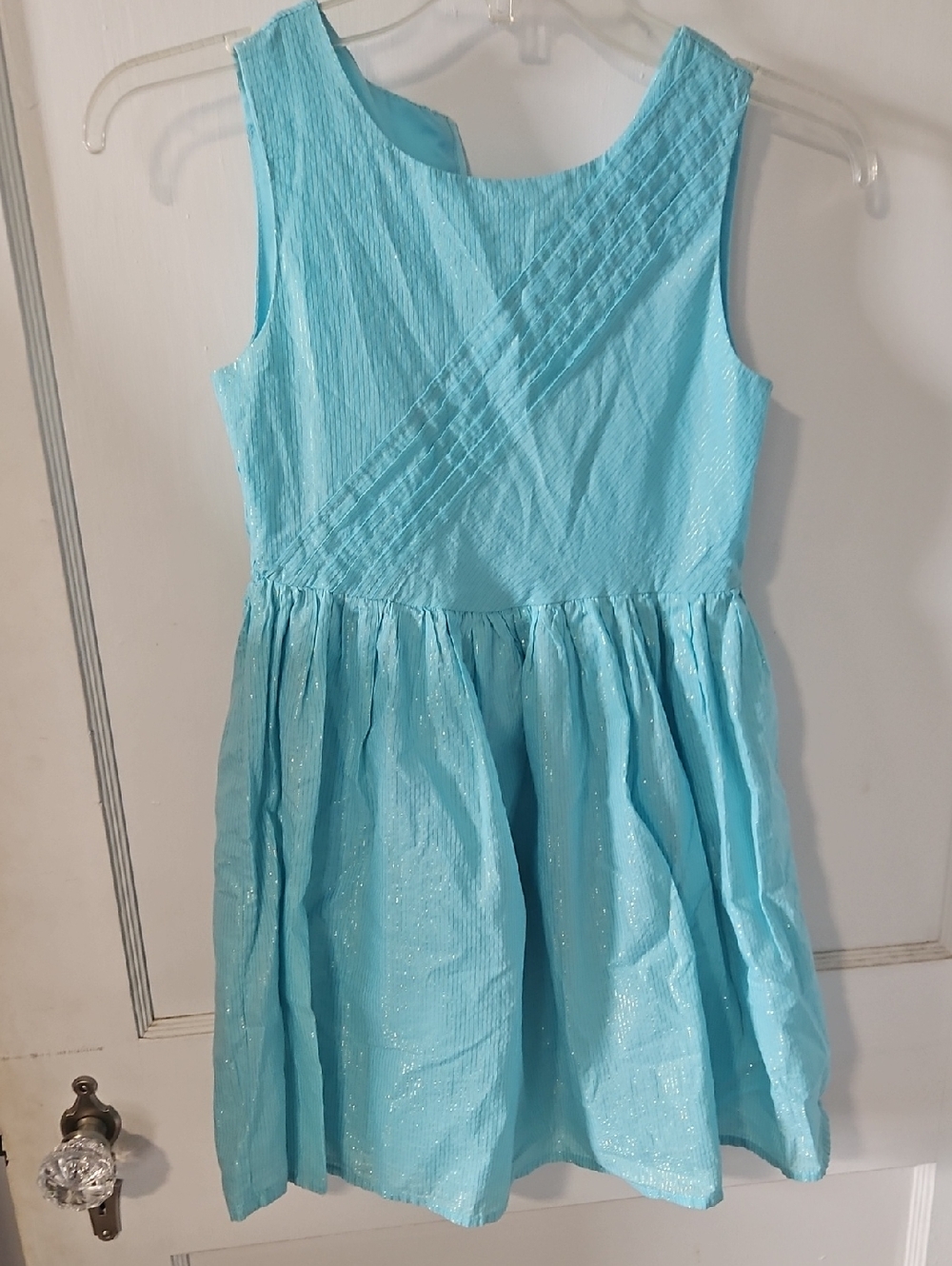 Childrens Place Girls' Sparkle Aqua Blue Party Dress